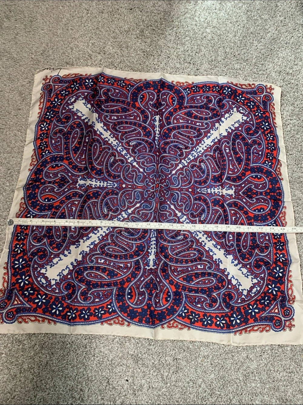Vintage Printed Paisley Floral Silk-Feel Scarf Set